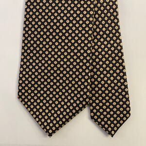 DOLCEPUNTA Black Gold Foulard Dot Silk Tie